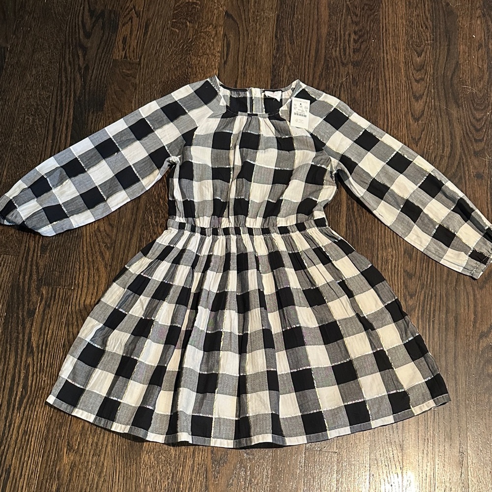 Crewcuts Black and White Plaid Kids Dress